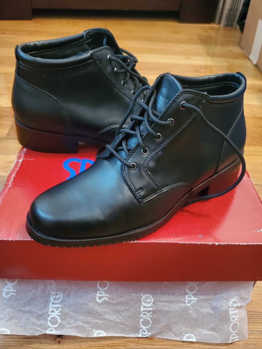 Sporto Black Women's Lace-Up Ankle Booties Size 8.5